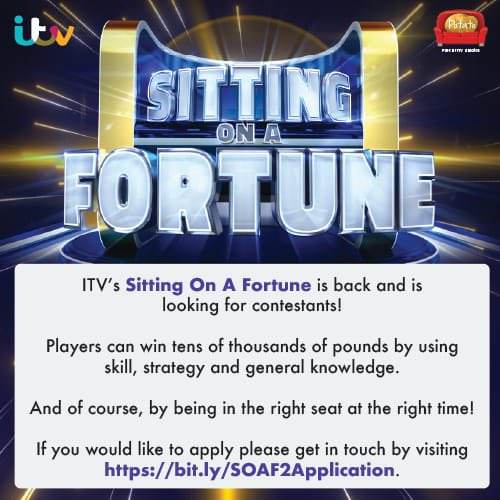 Chuffed to tell you that #SittingOnAFortune is returning. If you’d like to apply to be a contestant, here’s all the information. 
👍🏻
bit.ly/SOAF2Applicati…