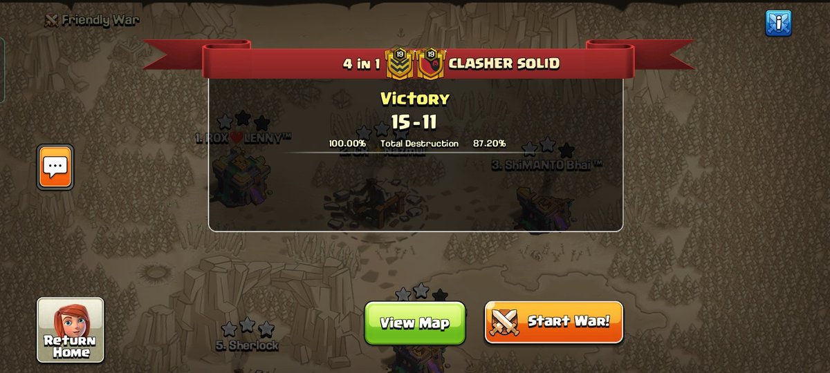 Perfect War🔥🔥🔥
Week 5 match of <a href="/wcl_warriors/">WARRIORS CHAMPIONS LEAGUE</a> 
Gg #clasher_solid