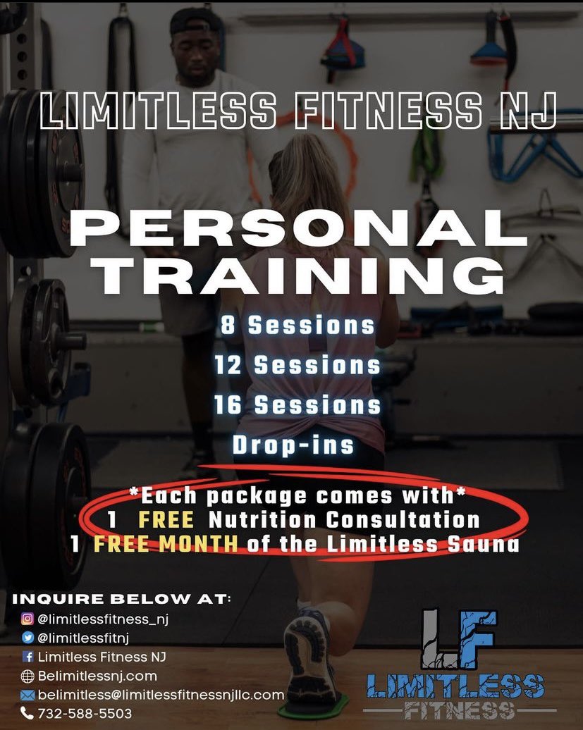 LimitlessFitNJ's tweet photo. Sign up for personal training &amp; get a free month of our new Sauna! #BeLimitless #LimitlessFitnessNJ #FitnessNJ https://t.co/sye1cfEFOC