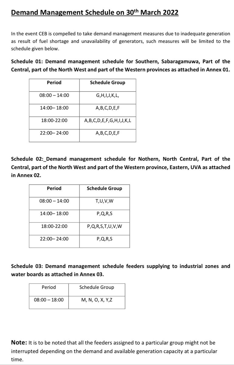 Lakshan_Sen's tweet photo. My schedule group is T
If the citizens are in the dark for 10 hour #PowerCutLK I don’t know why the #GovtSL representative don’t experience it. So much for #OneCountryOneLaw 

How do we work? How do people with kids manage? This loss should penalise the Ministry and the Minister! https://t.co/JmDSNoiNUM