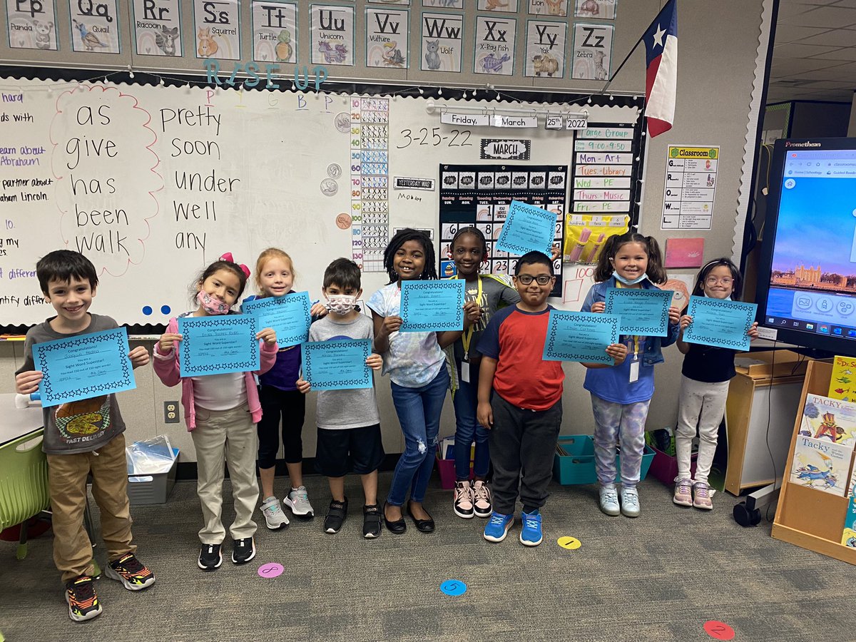 1stwithmsclark's tweet photo. We know all 150 of our sight words! Love celebrating my friends and all their hard work to master their sight words 💗 @BangElementary @erwannwilson https://t.co/1NXQzqnYUV