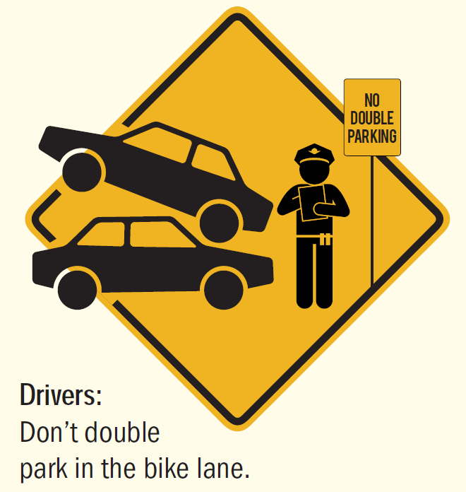 CambridgePolice's tweet photo. In Cambridge, drivers can be issued a $50 violation for obstructing a designated bicycle lane. 

Drivers who block bicycle lanes can cause hazards for people who bike, walk and drive, as cyclists may be required to move unpredictably into traffic. https://t.co/Ap1U0mAqRv