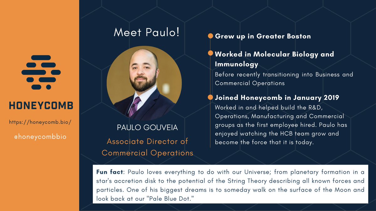 honeycombbio's tweet photo. 👋 Meet Paulo, our Associate Director of Commercial Operations. 😊
#teamtuesdays #honeycombbio_team #singlecell #honeycombbio #HIVE #HIVEscRNAseq #scRNAseq #singlecellgenomics https://t.co/YqGbvAFqMA