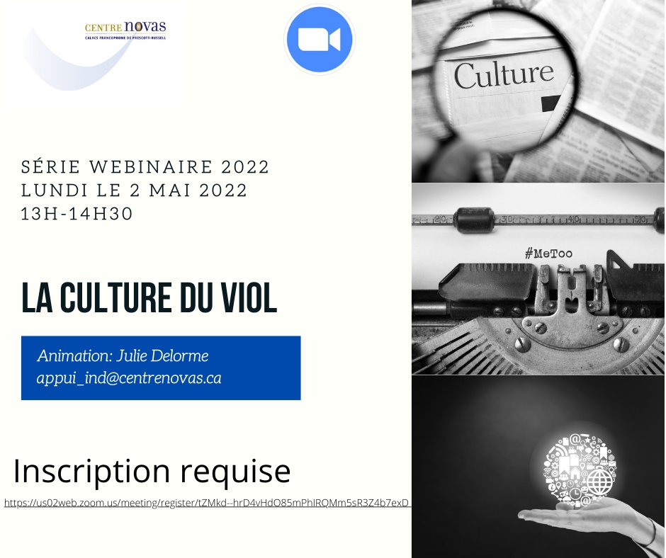 Wébinaire #2 - La culture du viol 
Lien d'inscription: us02web.zoom.us/meeting/regist…