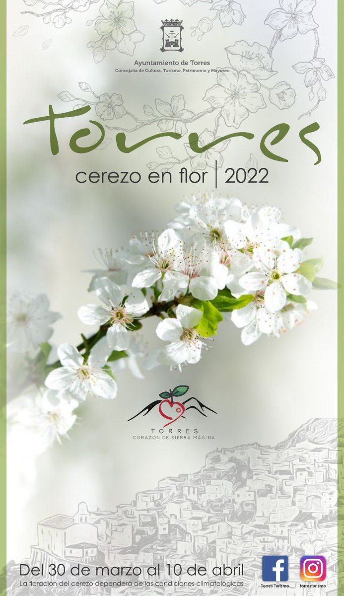 aytotorres's tweet photo. 🌸 Arranca la campaña de floración del cerezo 2022.

😍 Podremos disfrutar de este maravilloso espectáculo desde el 30 de marzo al 10 de abril.

¡No te lo pierdas!

#Torres #TorresTurismo #Floración #Cerezos #Primavera #Flor #Turismo #SierraMágina https://t.co/J6X7g3ckzn