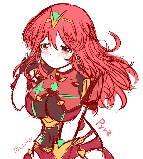気が付いたら長髪ホムラちゃんラフ描いてた… 