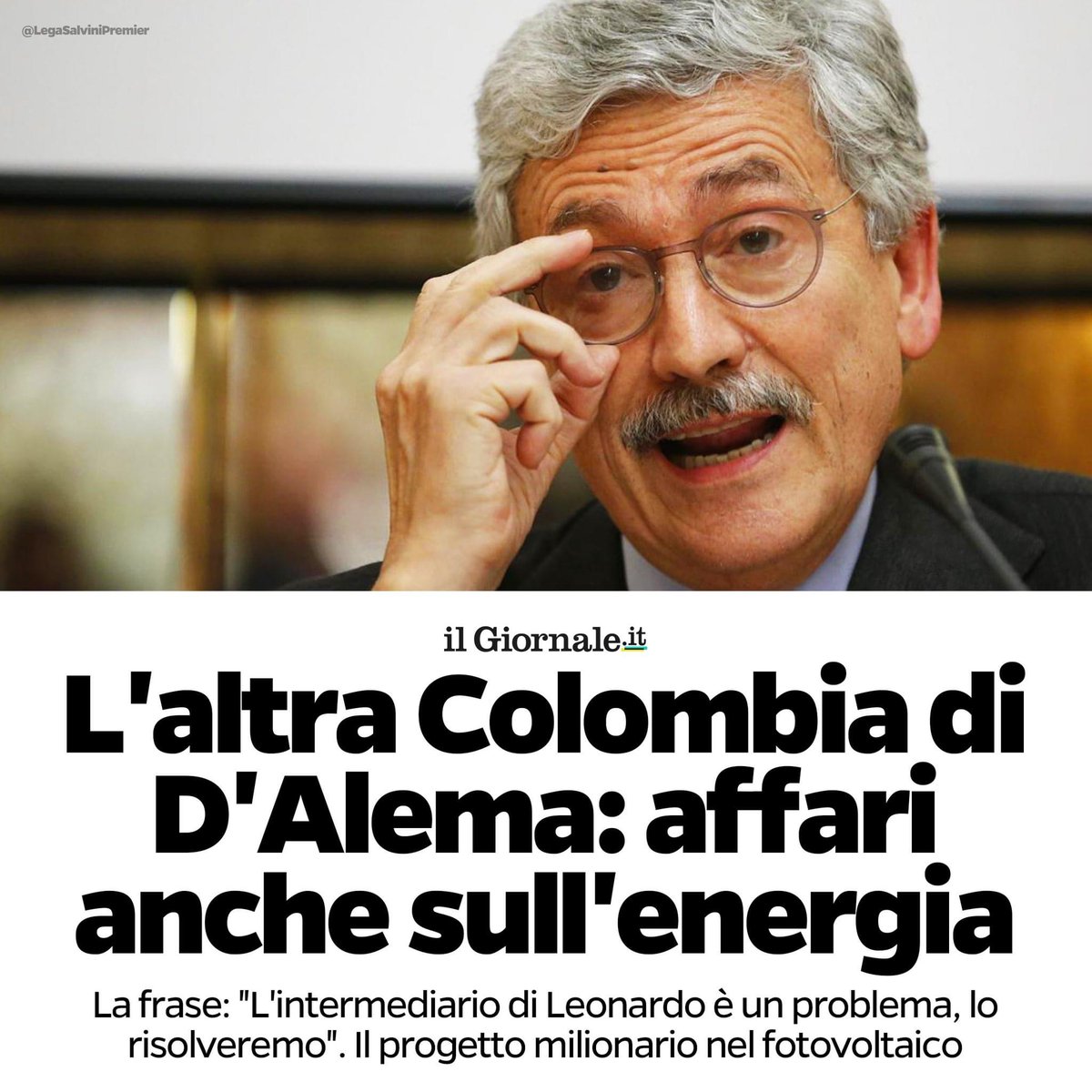 SFregolent's tweet photo. ++ IL GIORNALE: “L’ALTRA COLOMBIA DI D’ALEMA: AFFARI ANCHE SULL’ENERGIA” ++ https://t.co/OgmRvoTSpi