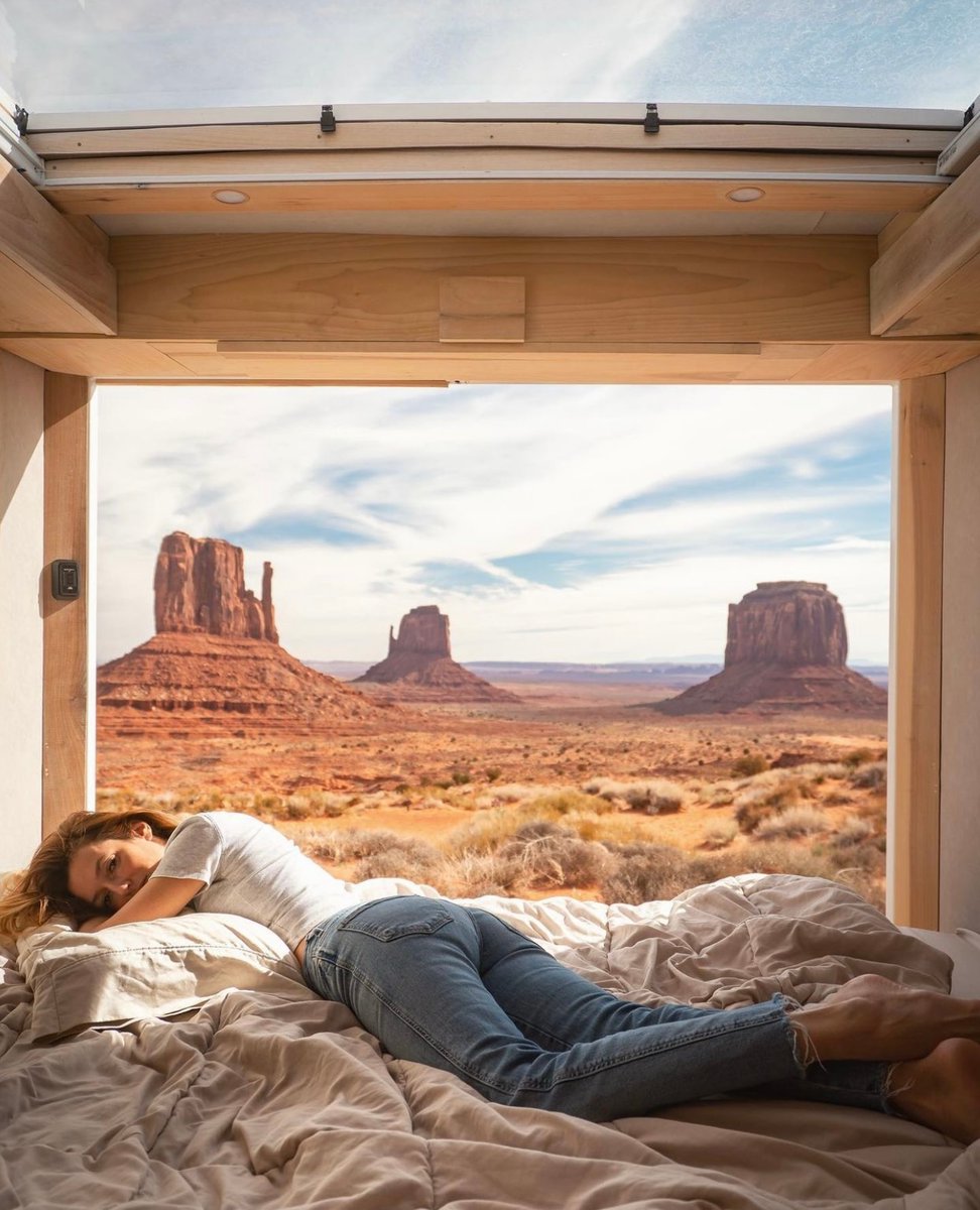 Window to the world 😍 Escape the 9-5 and book your dream getaway with us.
 
📍 Monument Valley

Photo via <a href="/jess/">Jessica Verrilli</a>.wandering

#UnaTravel #monumentvalley #monumentvalleynavajotribalpark