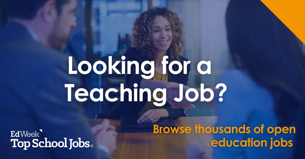 EdWeekTeacher's tweet image. Search for that next great opportunity on EdWeek Top School Jobs, a site exclusively for jobs in K-12 education, with over 28,000 jobs in districts all over the country. 

Easily find positions in teaching, administration, and support staff. 
edwk.it/38e2jJD