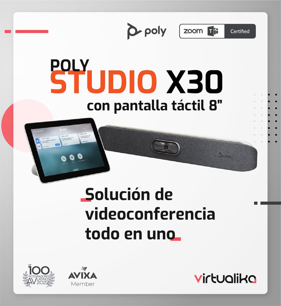 virtualika_ec's tweet photo. Las barras de video de la familia Poly Studio X brindan una simplicidad radical en un solo dispositivo elegante. Ahora puede conectarse fácilmente desde salas pequeñas hasta salas medianas.

#polystudio #videoconferencia #zoom https://t.co/1dCOG8XN2n