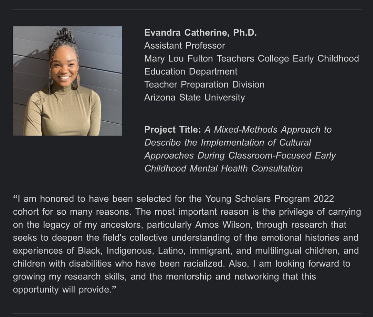 EvandraCatherine Ph.D. 🌹 (@evcatherine) on Twitter photo CONGRATULATIONS!! Thank you <a href="/fcdusorg/">Foundation for Child Development</a> for selecting me at a 2022 Young Scholar CONGRATULATIONS!! Thank you <a href="/fcdusorg/">Foundation for Child Development</a> for selecting me at a 2022 Young Scholar