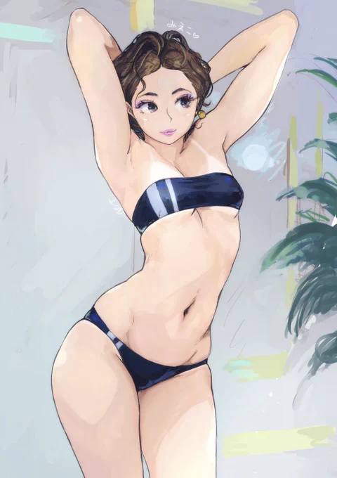 名刺V9用にレタッチした腰たっぷり海の家見栄子2022改。
#女主任・岸見栄子 