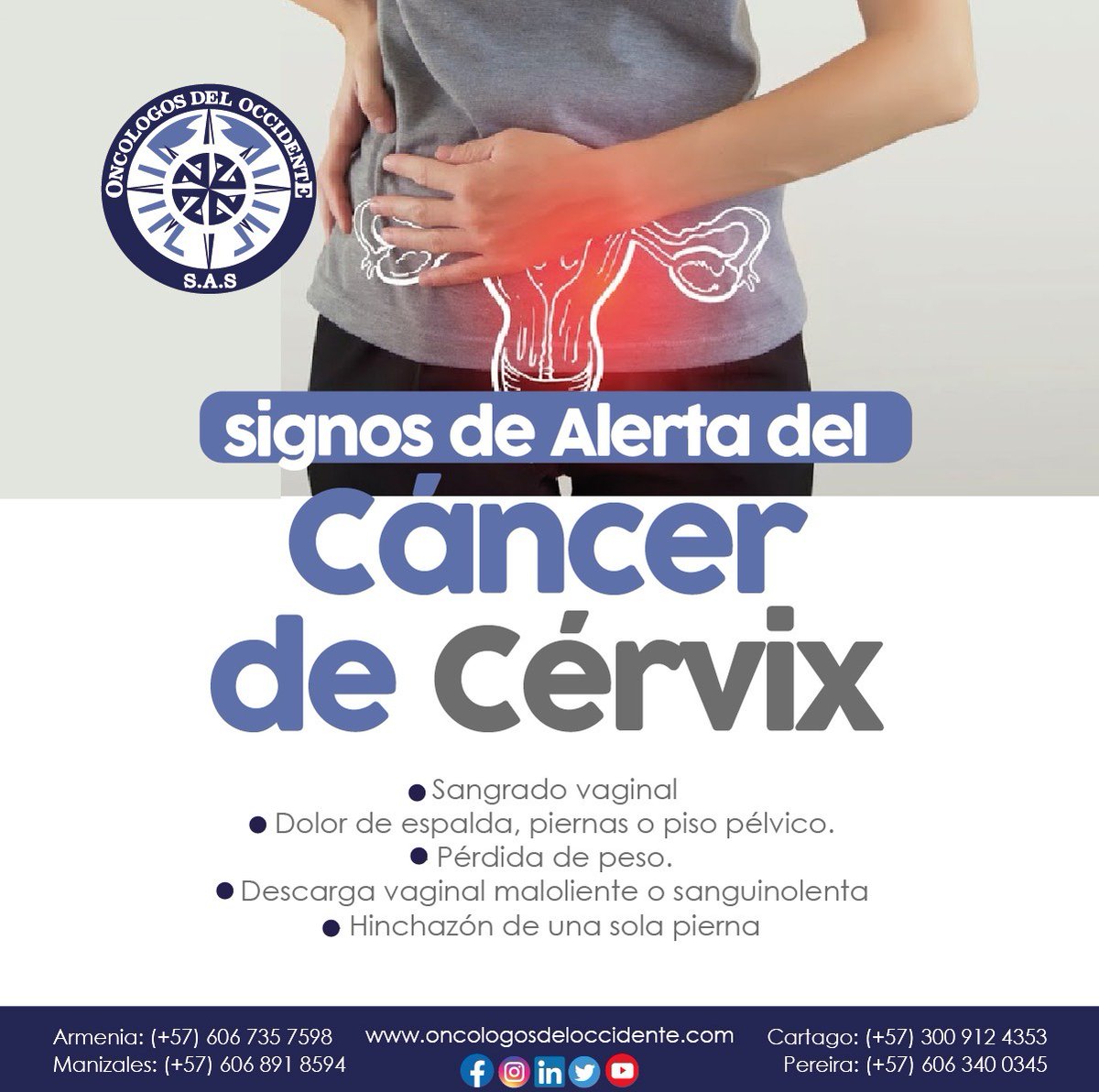 OncologosO's tweet photo. Generalmente las mujeres en los estadios iniciales del #CáncerDeCérvix no muestran #Síntomas, ya que la evolución de las #CélulasCancerígenas es más lenta. La no aparición de los #SignosDeAlerta hace que las mujeres deban realizarse exámenes continuamente #OncólogosDelOccidente https://t.co/c4gfQLlQjG