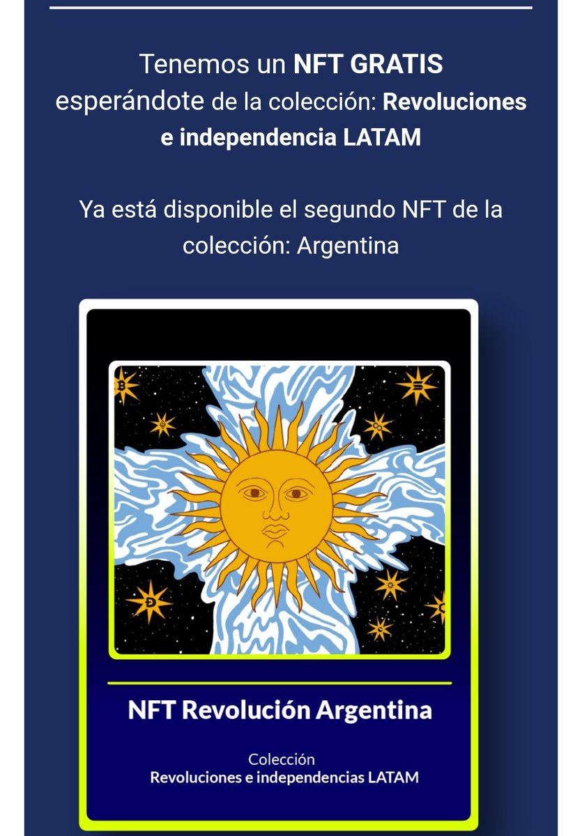 Gana el #NFT "Revoluciones e independencia LATAM" con Xcapit, descarga la app y participa: 

👇👇👇
mx.xcapit.com/tokens?kid=222…

#NFTGiveaways #NFTCommunity #NFTProject