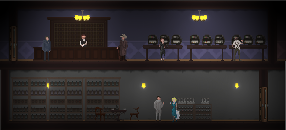 Come explore the thrilling halls of the casino! Enjoy yourself, have a drink, give a slot machine a couple of spins! Who knows when luck will strike?

#indiedev #IndieGameDev #indiegamedeveloper #gamedev #gamedesign #madewithunity #unity2d #pixelart #indiegames #Videogame #indie