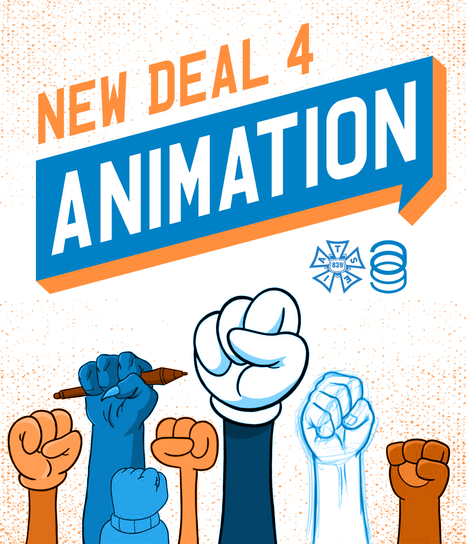 animationguild's tweet photo. The Negotiations Committee is back at the bargaining table today! Let's show them some #solidarity support so they can finish strong. #NewDeal4Animation #WeAre839 #WePowerAnimation #AnimationGuild https://t.co/9gCZPo2aMp