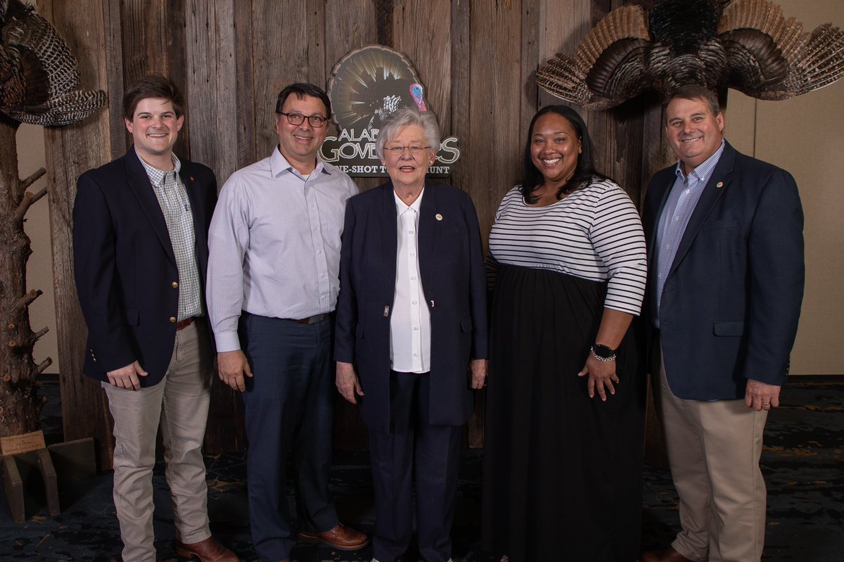 GovernorKayIvey's tweet photo. Last night, the AL Dept. of Conservation &amp; Natural Resources and our Commerce Dept. and I kicked off this year’s 🦃 One Shot Turkey Hunt! The funds raised will support various programs &amp; scholarships for Alabamians. I look forward to announcing the winners on Wednesday! https://t.co/iZF9g2A2zq