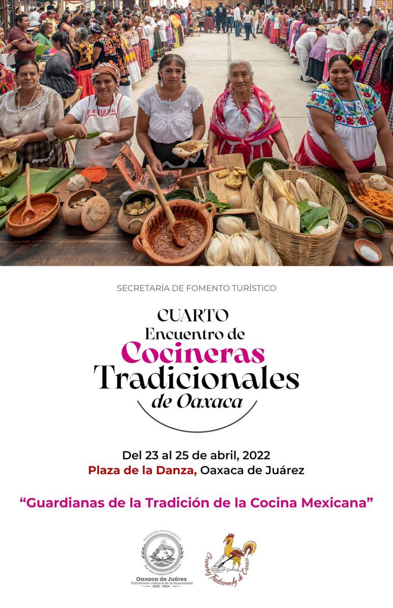 aaguilaroax's tweet photo. Después de dos años, anunciamos ante medios especializados el Cuarto Encuentro de Cocineras Tradicionales de Oaxaca. Nos dará mucho gusto verlos del 23 al 25 de abril en Plaza de la Danza, Ciudad de Oaxaca. https://t.co/WCPVnVDPvu