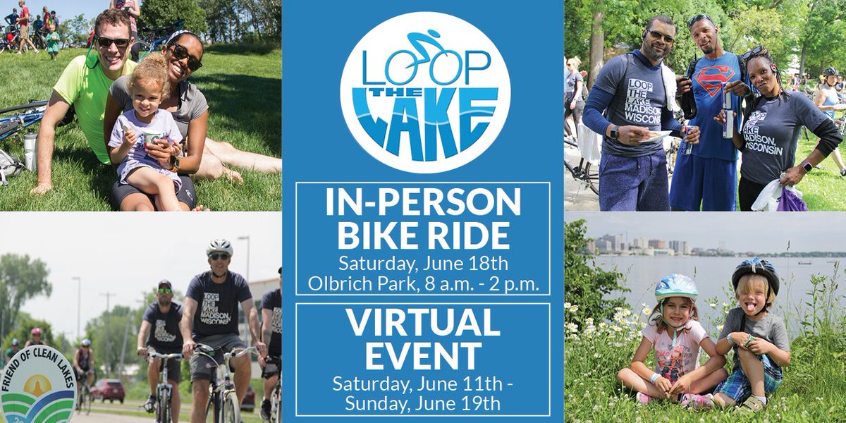 cleanlakes's tweet photo. We hope you'll join us to #loopthelake in person on Saturday, June 18th, or participate from anywhere Saturday, June 11th - Sunday, June 19th. Event proceeds support work to protect and improve our lakes!

Register today: https://t.co/YCd2OgCN70 https://t.co/95k7Jp99Dq