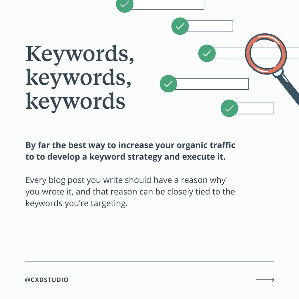 cxdstudio's tweet photo. Building your blog readership can take time, but there are a lot of ways you can increase traffic on your blogs organically, starting with keywords. https://t.co/Y0HKpKwMgK
