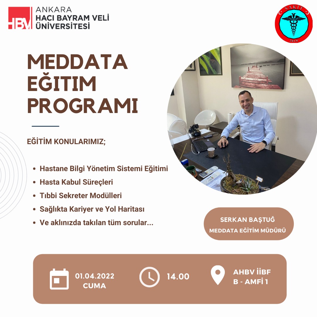 Arkadaşlar herkese merhaba 🙌🏻
1 Nisan Cuma günü saat 14.00'de MedData Eğitim Müdürü Serkan Baştuğ hocamız ile yapılacak olan "MedData Eğitim Semineri"ne hepiniz davetlisiniz.🥳
Seminerle ilgili detaylar afişte bulunmaktadır.
Etkinliğimizin sonunda katılım sertifikası verilecektir