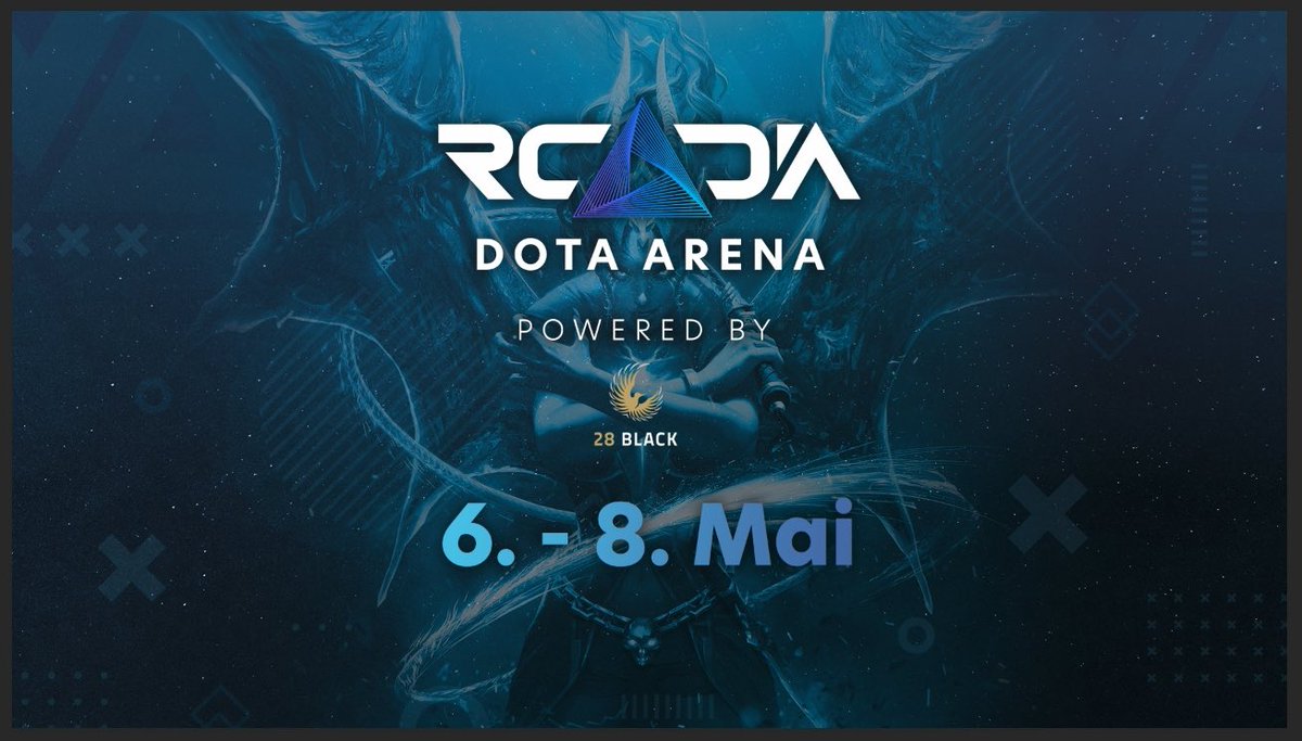 rcadia_official's tweet photo. SAVE THE DATE 🔥

Vom 6. bis 8. Mai findet die RCADIA DOTA ARENA powered by 28 BLACK statt 🙌🏻 https://t.co/7EEj8moveP