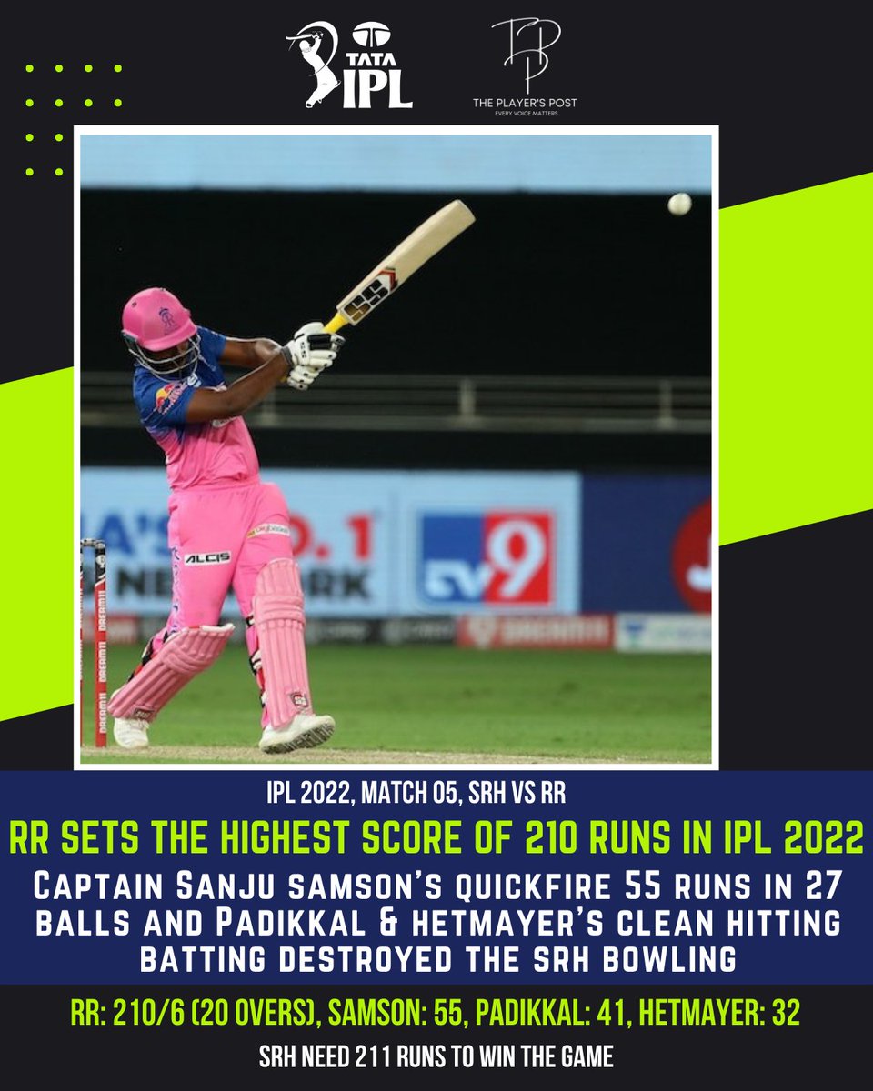 theplayerspost's tweet photo. SRH: 2/0 in 1 over 

#SRHvsRR #TATAIPL2022 #RajasthanRoyals #SunrisersHyderabad #OrangeArmy #ipl2022 #samson https://t.co/laNJb0MlBT