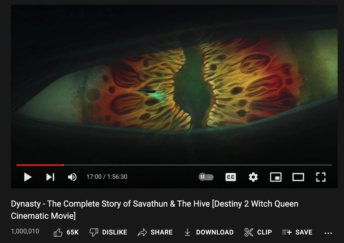 MyNameIsByf's tweet photo. As of today, Dynasty has surpassed 1,000,000 views.

We worked for almost a year on this. It means a ton to see all of that hard work pay off in so little time.

Thank you all for every view, every gasp, every cheer. 

and thank you Bungie <3 https://t.co/s68uVhOriE
