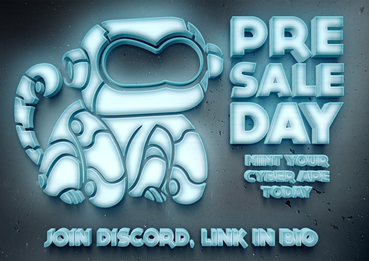 cybermorphapes's tweet image. 🚨 Pre-sale is Today 🚨

Congratulations you've gotten this early alert to our pre-sale.

Join our discord to get the link for our Pre-Sale.

#nfts #nft #NFTGiveaways #Whitelist #NFTLAUNCH #NFTdrop #NFTshill #nftcollectors #NFTCommunity #nftart