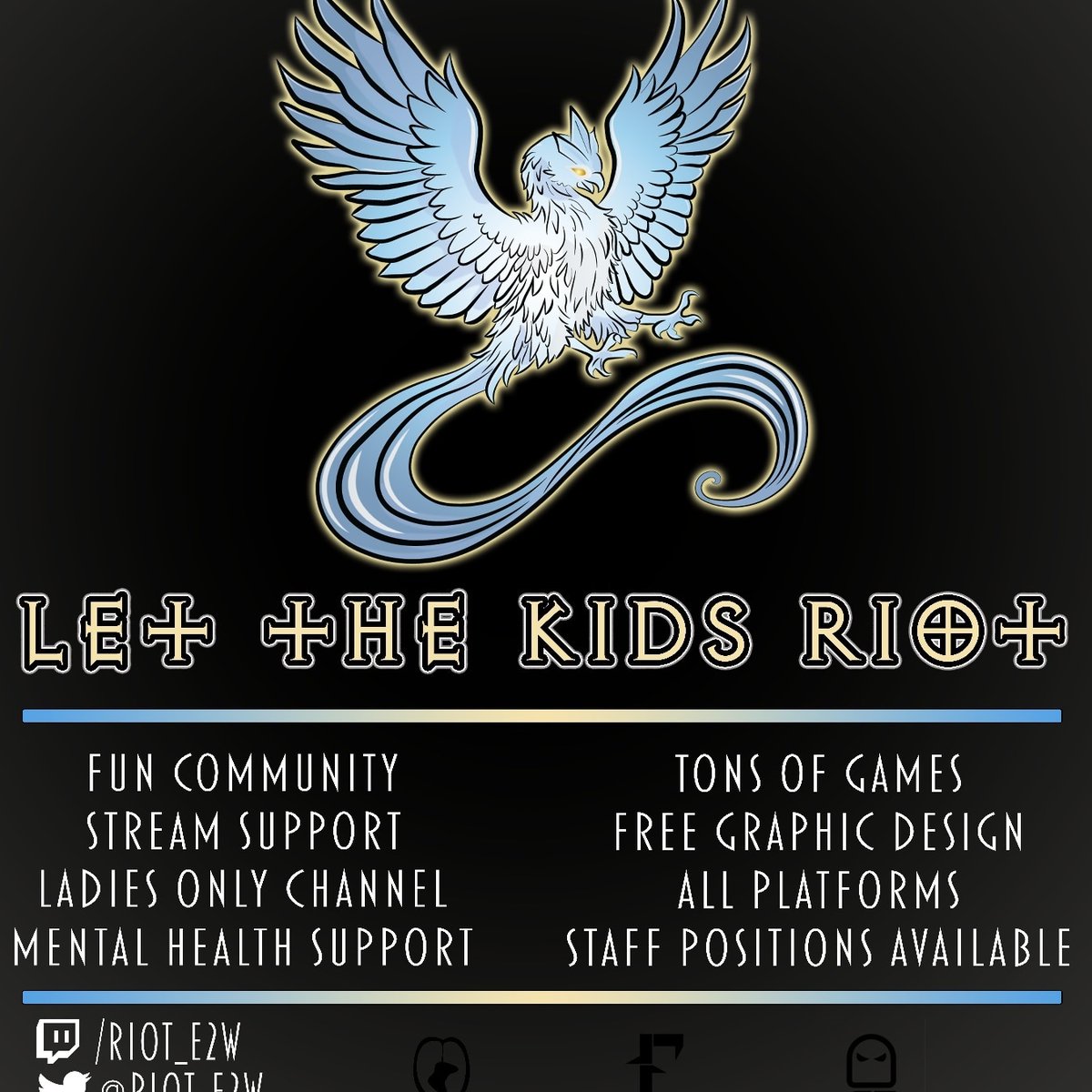 What's up Rioters!! We are still recruiting feel free to dm us on any of our social medias #letthekidsriot #riotgaming #streamimgorg #streamersupport