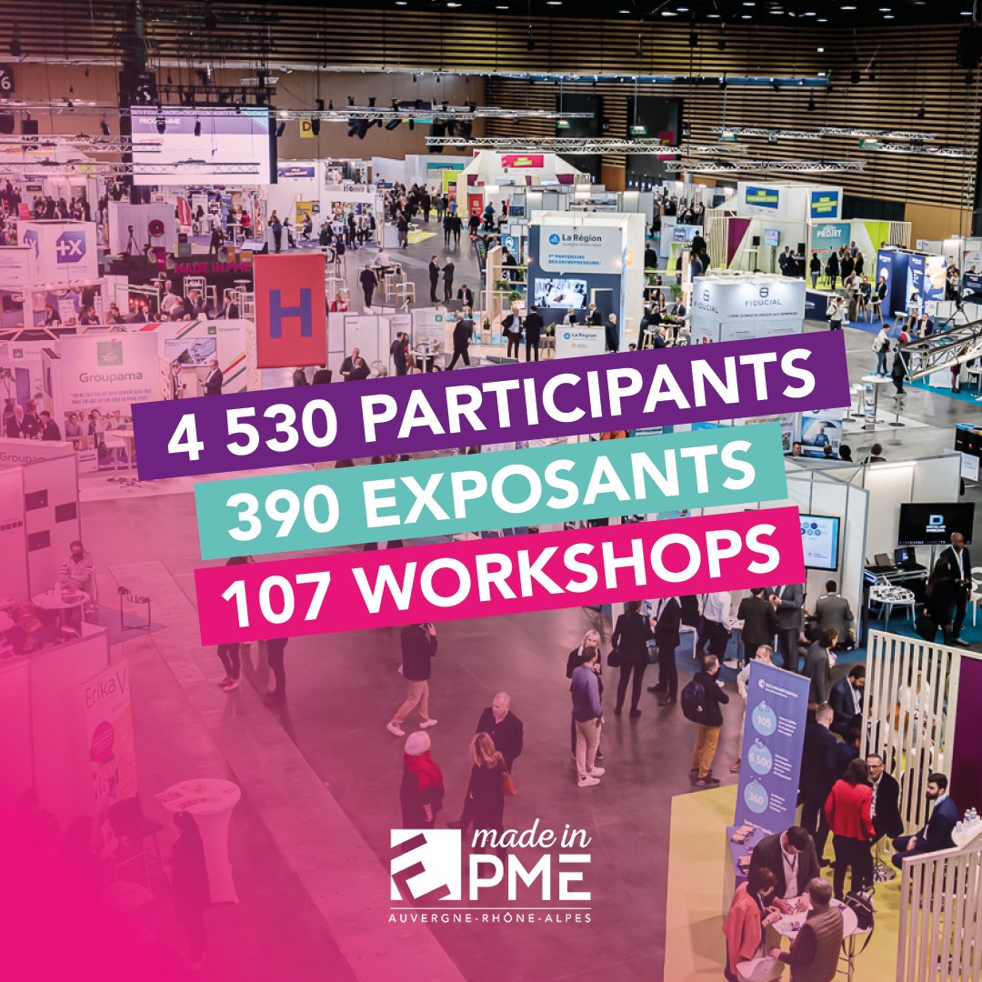 #MADEINPME, un événement 100% #business, qui a connecté 4 730 chefs d’entreprise venus de toute la région AURA ! Tout au long de la journée, ils ont pu présenter leurs activités, partager leurs expériences et bénéficier de solutions pour booster leur croissance ! 🤩 
@CPMEaura