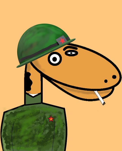 Cr4azyNF's tweet photo. New NFT. The soldier giraffe is here.# 23 - 1$ #NFT #NFTartists #NewNFTProfilePic #NFTs https://t.co/0UBRc7bsvL