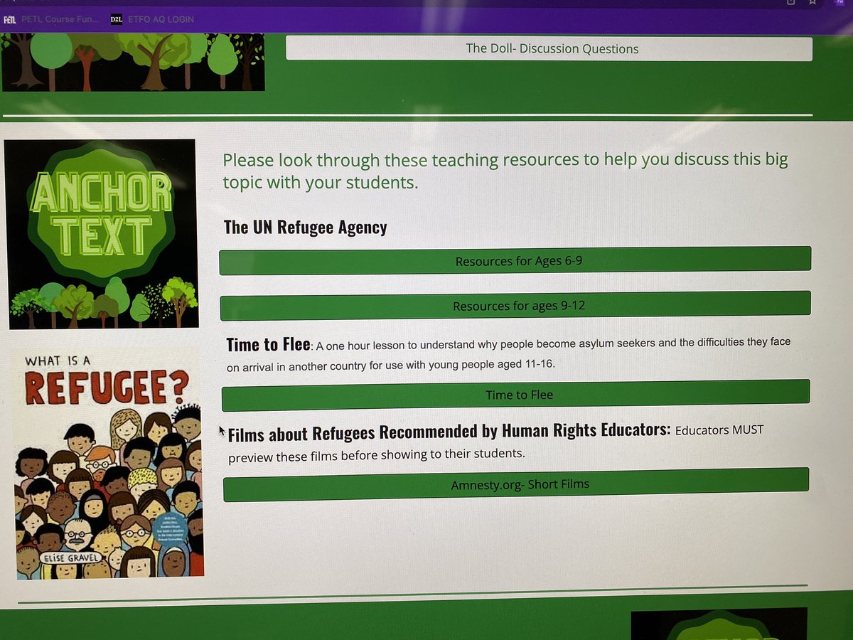 LarkspurLibLC's tweet image. Today’s #LiveFromTheLibrary stories are What is a Refugee? and The Doll as part of our @ForestofReading program. Resources and links can be found at bit.ly/TinkerInTheFor… @mrslyonslibrary @PDSB_Libraries #ONSchoolLibraries