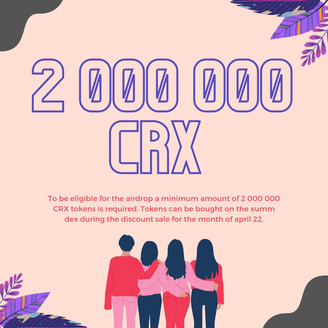 🎁#CRX_XRPL #Giveaway🎁

200,000 #CRX tokens each to 5 lucky winners✨
In April 1!!!

📙Like &amp; Retweet
📙Tag 5 Friends
📙Follow 
@CRX_XRPL <a href="/ShanksGi/">Cryptoinks!</a> and ME

Comment #CRXCommunity