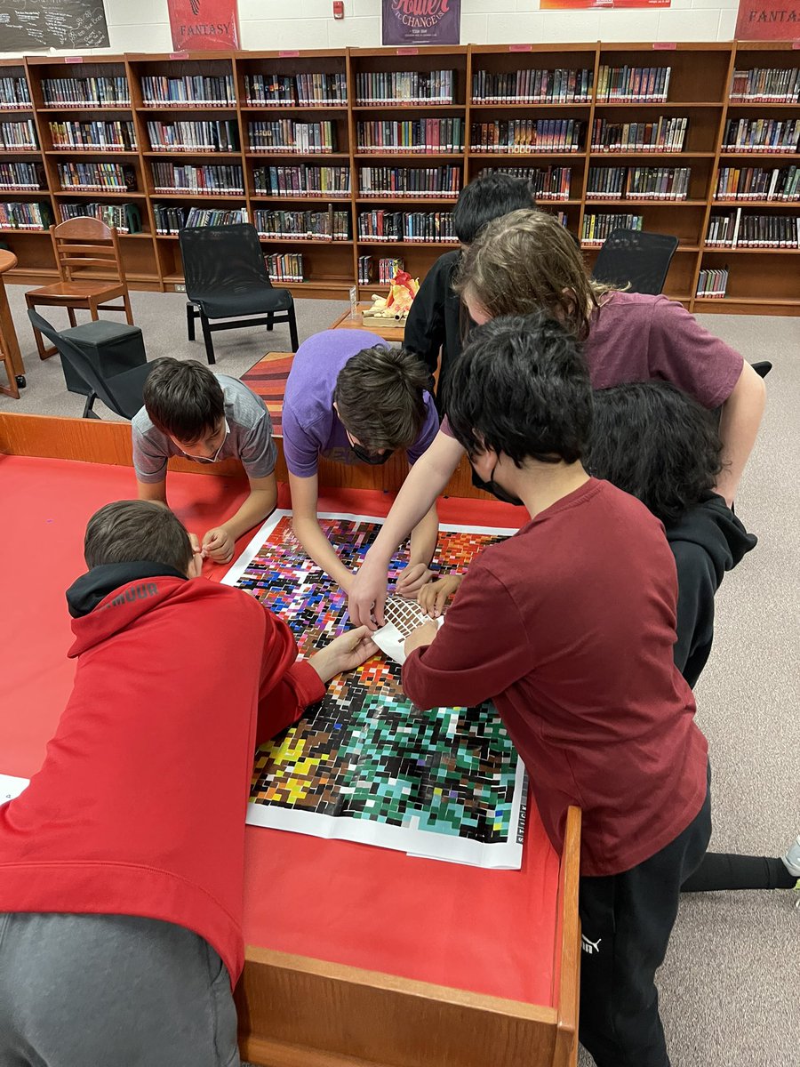 mmslibrarylcps's tweet photo. The sticker puzzle is complete! Come by the Library before school or at lunch and work on the traditional puzzle!! 🐾 @LCPS_Mercer https://t.co/UMni1bXIde