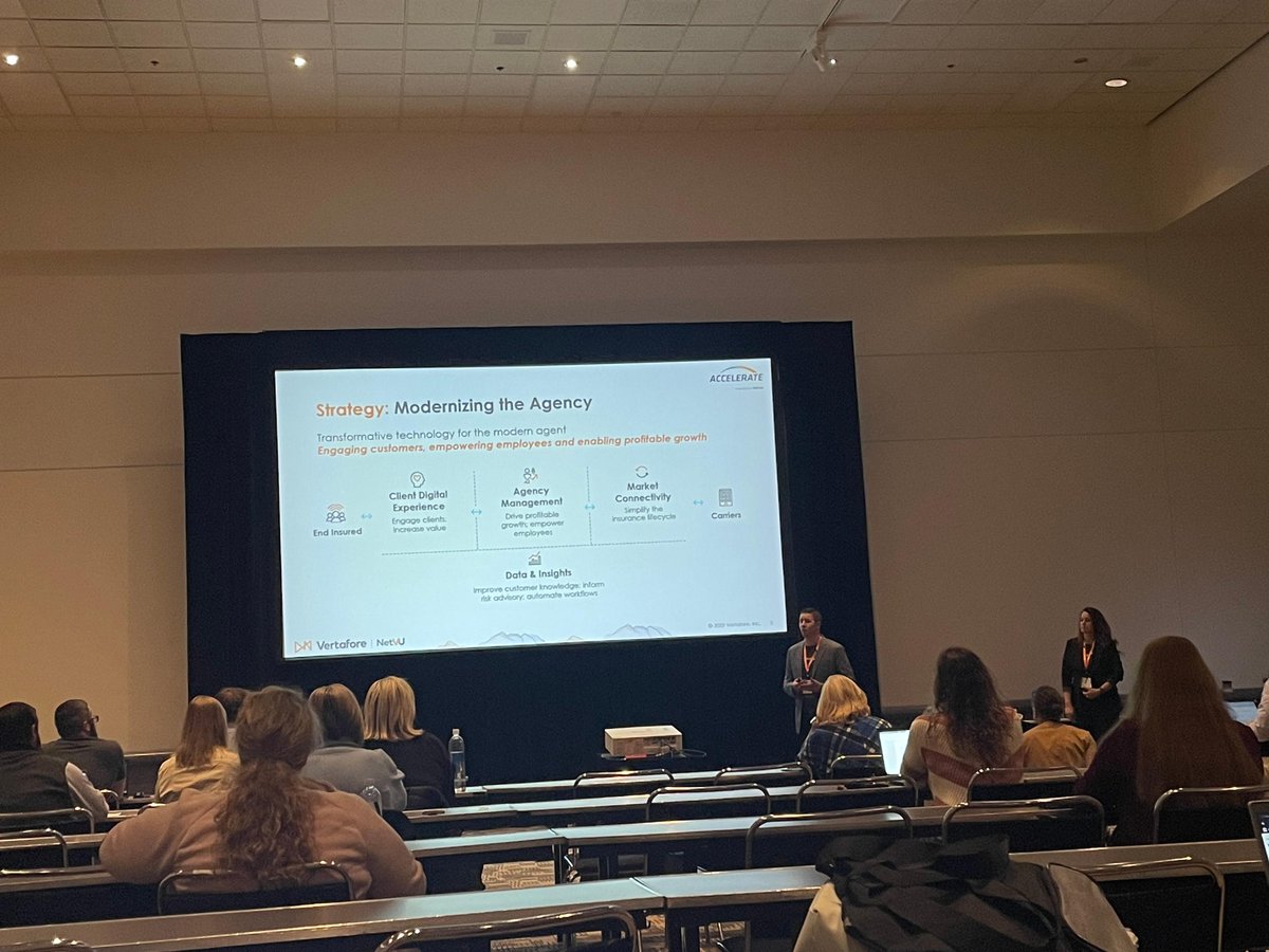 Vertafore's tweet photo. Time to learn! ✏️ In room 605/607, Vertafore's Jace Hopper and Daniela Ivey are sharing how #BenefitPoint can help simplify and automate employee benefits management at your company. #AccelerateNow #WeAreV4 https://t.co/0Dzk4OodPL
