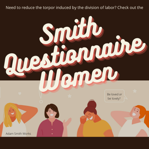 adamsmithworks's tweet photo. If #AdamSmith had a ๐ถ, what kind of ๐ would it be?
The #SmithQuestionnaire is a fun way to learn about Smith & those who study๐ซ & enjoy๐ค him.
Before #WomensHistoryMonth ends, take the timeโ to learn a bit from the Smith Questionnaire women.
https://t.co/grX6oLKejI https://t.co/9ddgXYnVEj