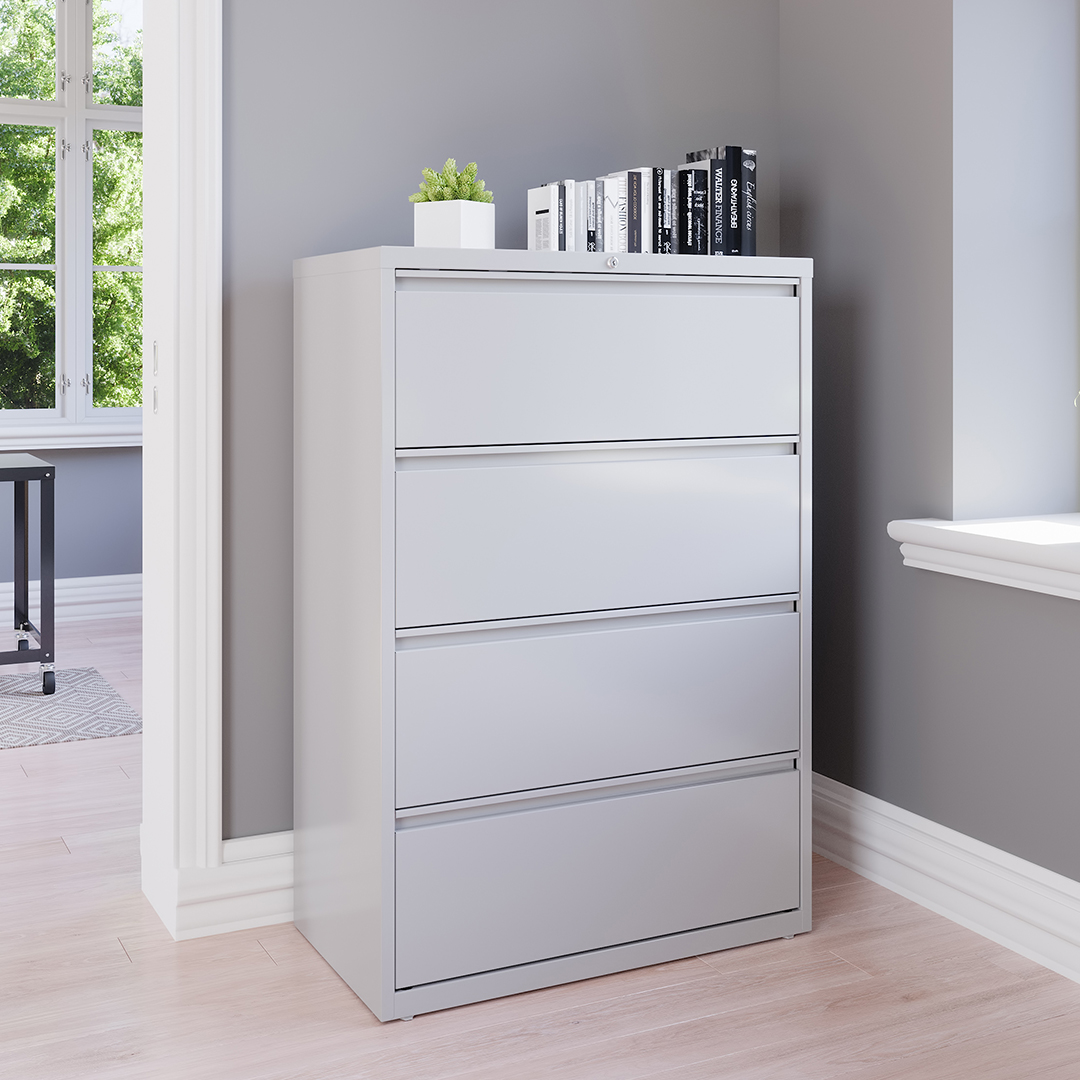 HIRSHLLC's tweet photo. Needing more organization in your space? Hirsh lateral file cabinets are the unsung heroes of the workplace, providing ample storage space to keep clutter at bay. https://t.co/YSCSifdMWI