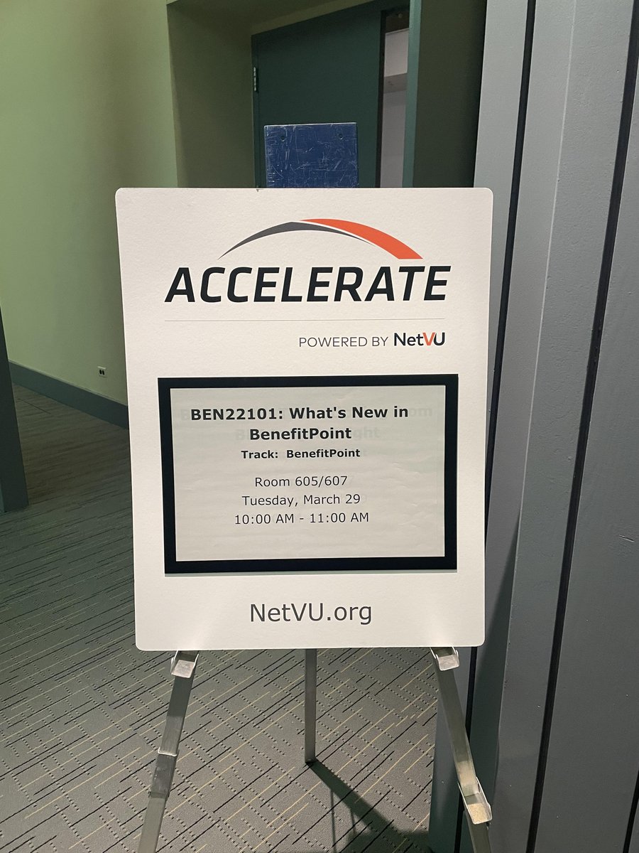 Vertafore's tweet photo. Time to learn! ✏️ In room 605/607, Vertafore's Jace Hopper and Daniela Ivey are sharing how #BenefitPoint can help simplify and automate employee benefits management at your company. #AccelerateNow #WeAreV4 https://t.co/0Dzk4OodPL