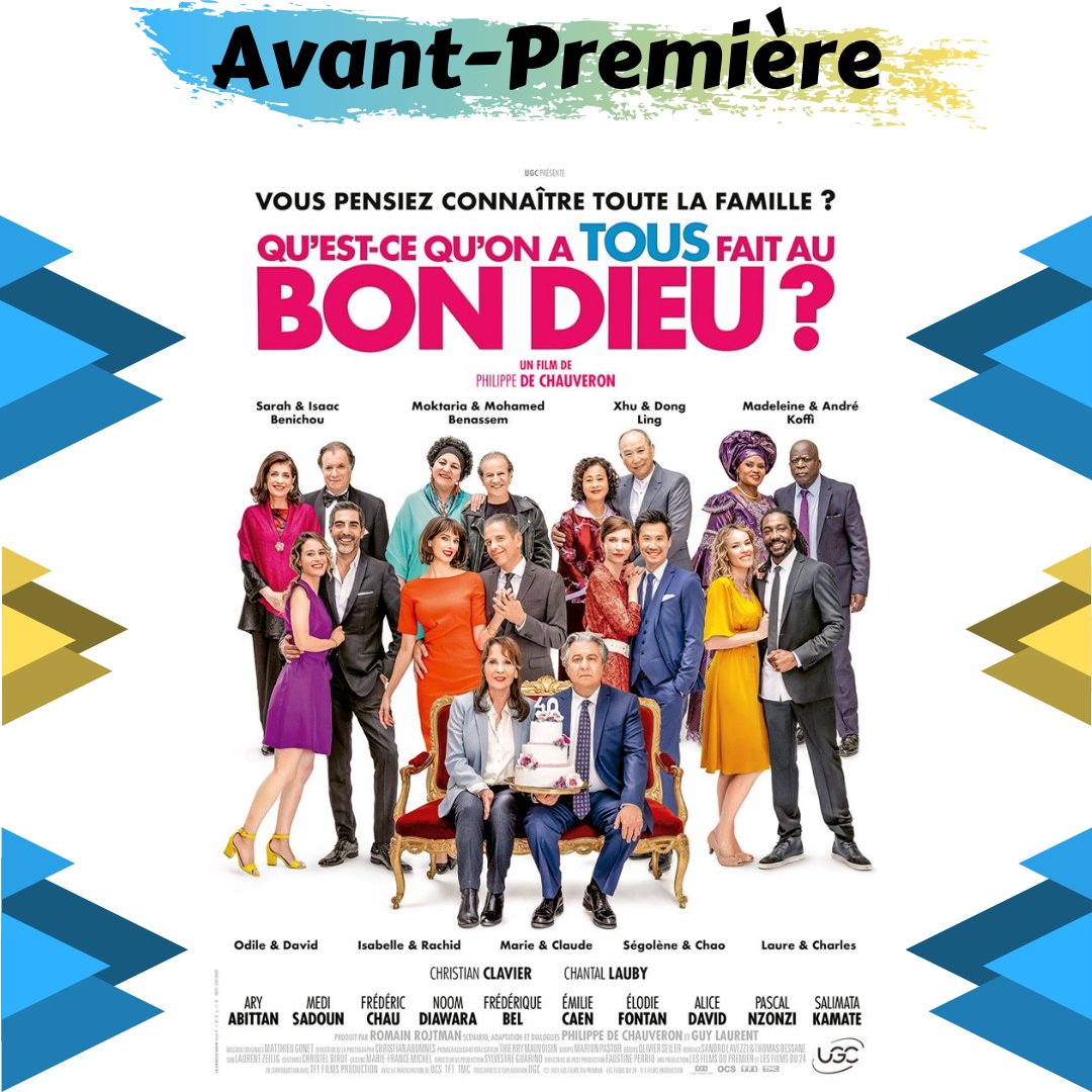 CINEVILLEVERN's tweet photo. 🔴 [Avant-première] Qu'est-ce qu'on a tous fait au bon dieu? 

▶️ Mardi 5 avril  - 20h45

⭕ Réservez vos places : https://t.co/CgCbObcxnX

#Cinéville #Rennes #Vern https://t.co/dBsHUxyQ5h