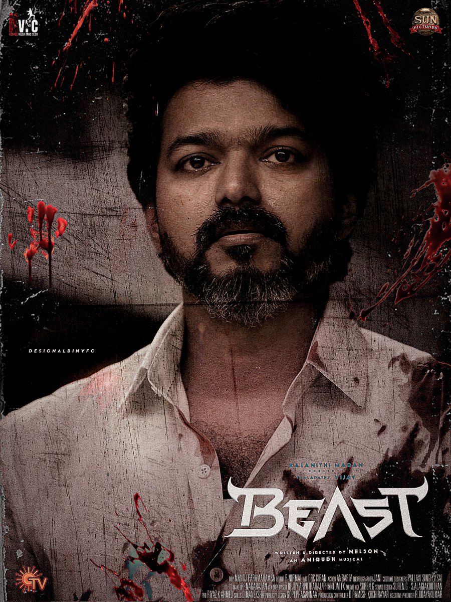 KVFC_Editors's tweet photo. Bloody soooon 💥 #Beast @actorvijay #BeastFromApril13
Design @AlbinVFC2 🌟 https://t.co/xEn9WVZfJw