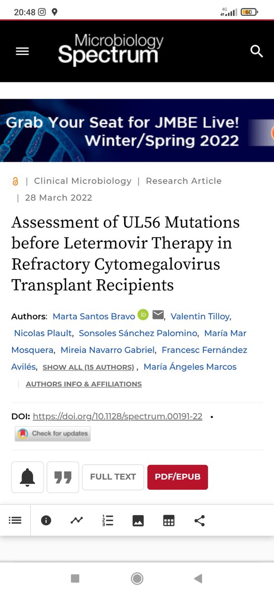 mmarcos1962's tweet photo. El estudio fenotipico sigue siendo el gold estandar para conocer el significado de mutaciones nuevas en la evaluación de resistencia a los antivirales en citomegalovirus. Enhorabuena @martasantosb y resto del equipo. @hospitalclinic @SEIMC_ @GesitraIC https://t.co/PcrSP1fZCW