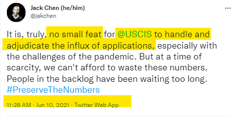WhispersOfEyes's tweet photo. "No small feat" to keep praising @USCIS. https://t.co/VQ0IAkgLD6