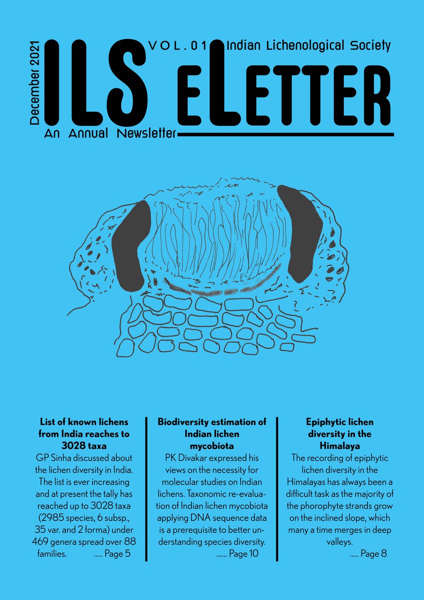 siljo16's tweet photo. The first issue of the ILS eLetter (an official newsletter of the Indian Lichenological Society) is released. The pdf is available: https://t.co/iFohzWALmO @BLSlichens https://t.co/XIrUpyKCZv