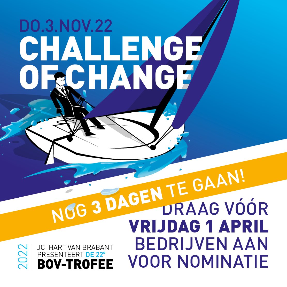 BOVTrofee's tweet image. Het aftellen is begonnen! Je hebt nog maar 3 dagen de tijd om je favoriete kandidaat voor dé ondernemersprijs van Midden-Brabant aan te dragen op bov-trofee.nl.

Welk bedrijf ziet elke verandering als een kans?
#bovtrofee #ondernemersprijs #middenbrabant #nomineren