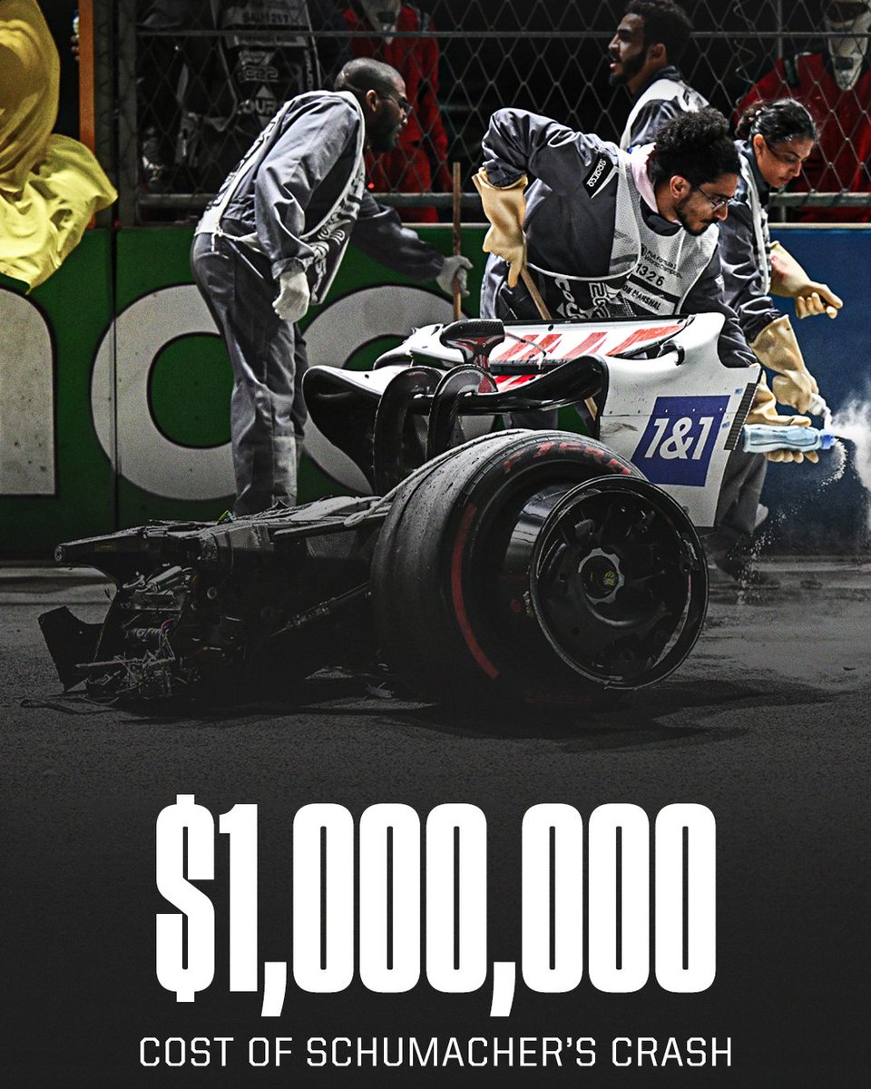 ESPNF1's tweet photo. Mick Schumacher's crash could cost Haas $1 million according to team boss Guenther Steiner 💰

Full story: https://t.co/u9jo3nadrq https://t.co/S957tD4RsZ
