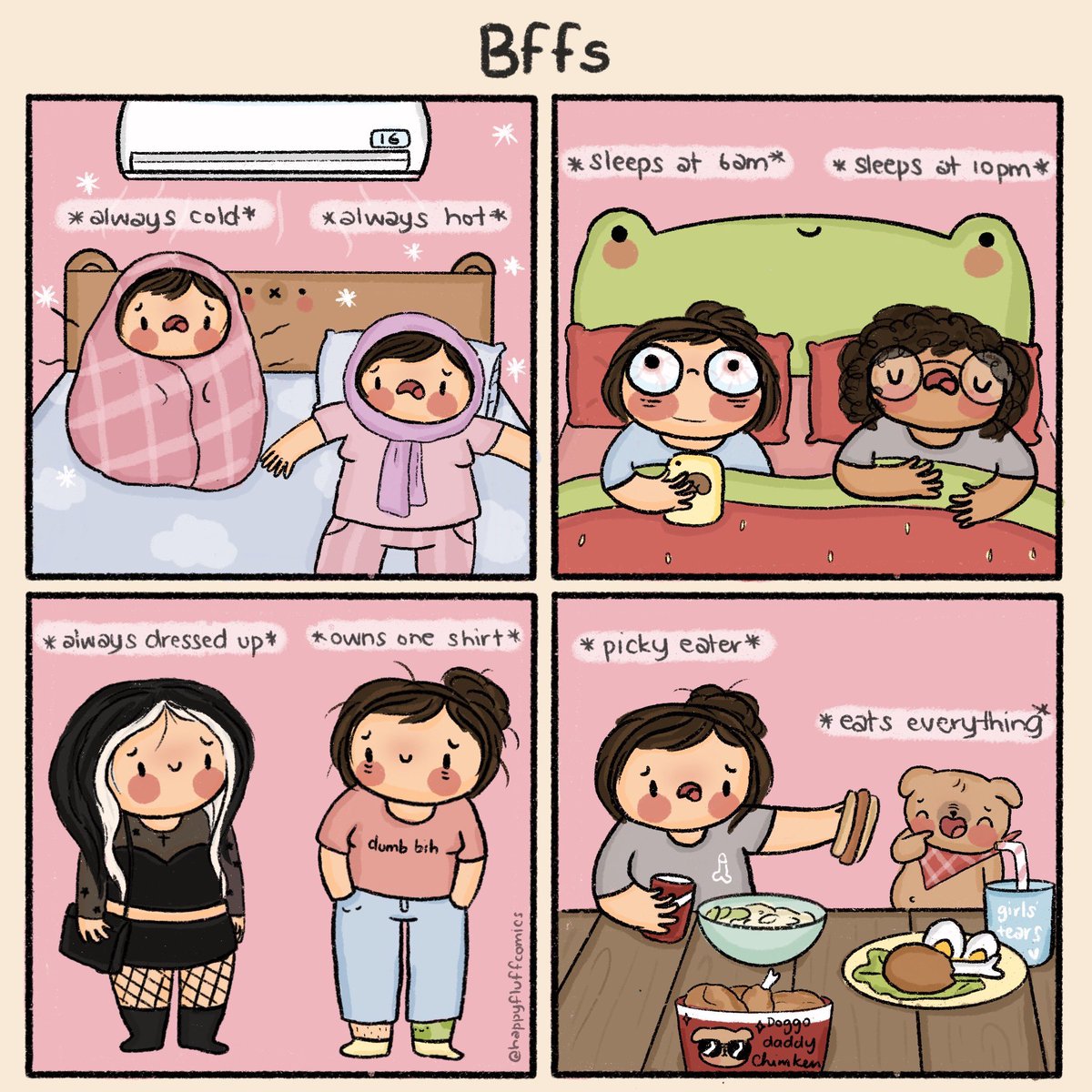 happyfluffcomic's tweet photo. It’s always the opposites! #bff #comics https://t.co/V4PuIh0tFD