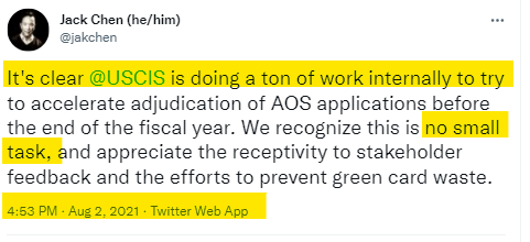 WhispersOfEyes's tweet photo. "No small feat" to keep praising @USCIS. https://t.co/VQ0IAkgLD6