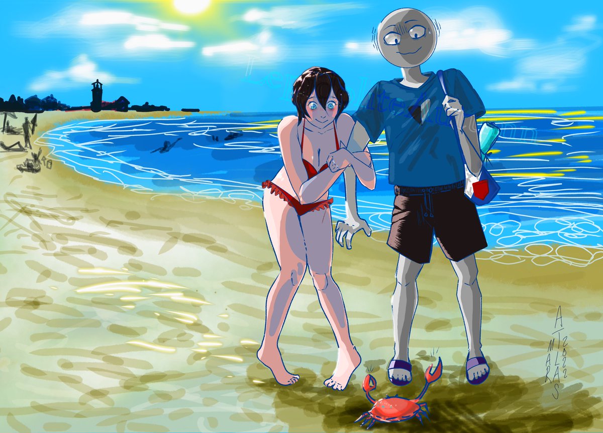 LepidoliteAutum's tweet photo. Finished! An art request from u-are-so-perfect-that-potato on tumblr! Their OC Yin and a character named Peter at the beach! #artrequestsopen #YourBoyfriendGame #peteryourboyfriend
#illustration #artcommissions #crabattack #cutebeachdate https://t.co/SffJYY8l4Q