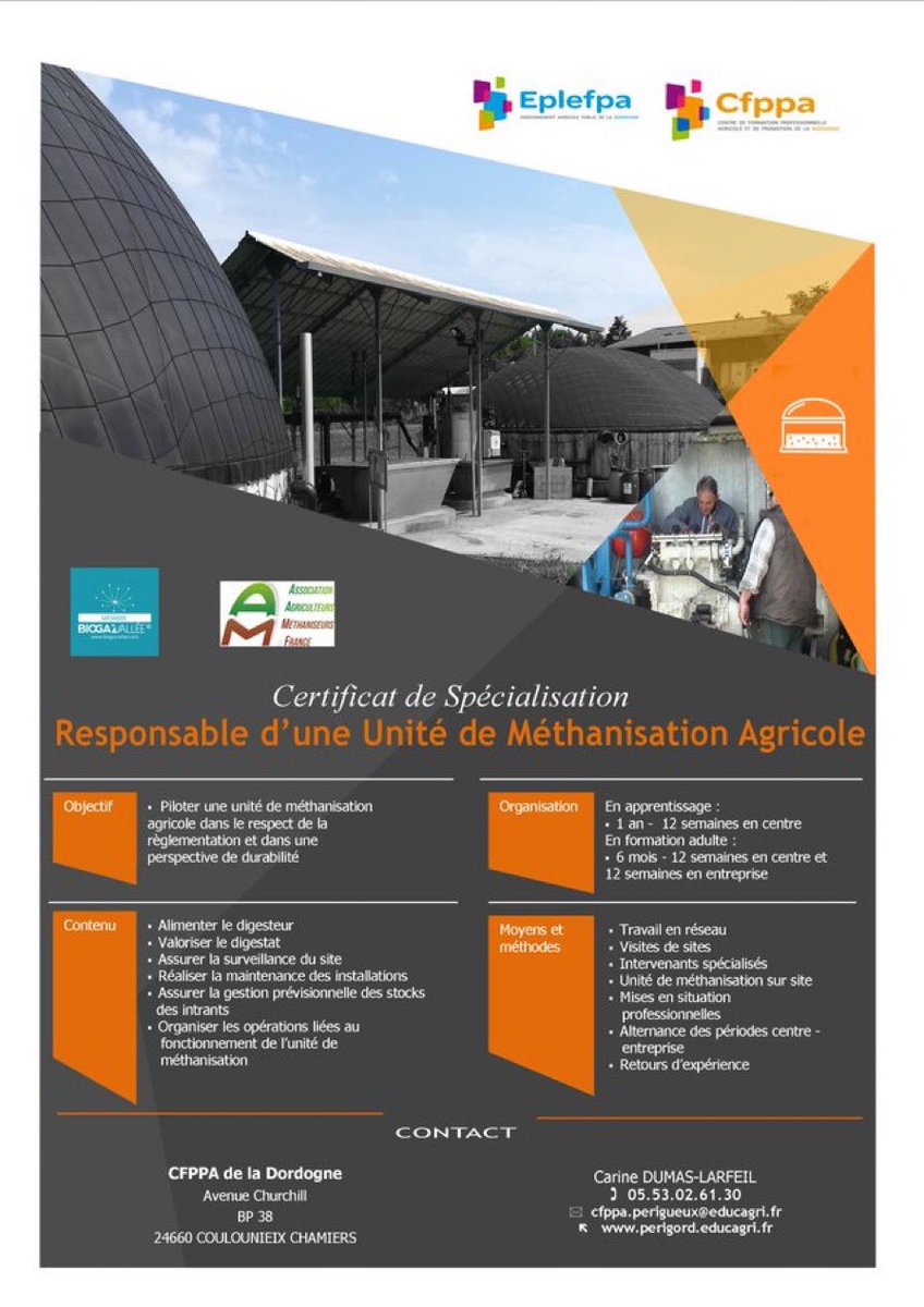 BiogazVallee's tweet photo. Les visites de site #biogaz @bio360expo sont l’occasion de rencontrer &amp; échanger sur le terrain 👍 Merci aux  visiteurs étudiants du Certificat de Spécialisation Resp. Exploitation Unité #Méthanisation #Agricole du CFPPA Périgord et à leur formatrice @CarineDL24 ! @BiogazVallee https://t.co/YtwiXYl0Z7